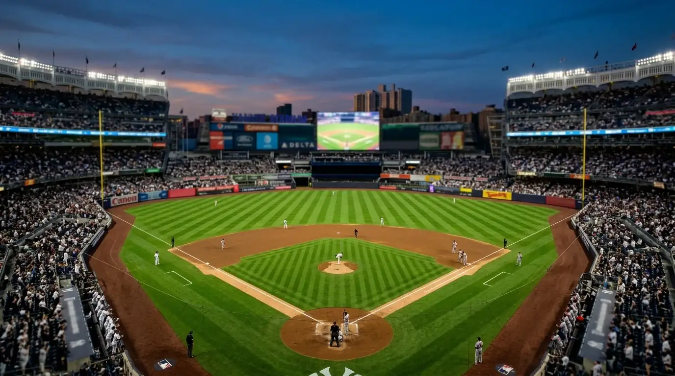 Бейзбол букмейкър — поглед към MLB стадион преди мач