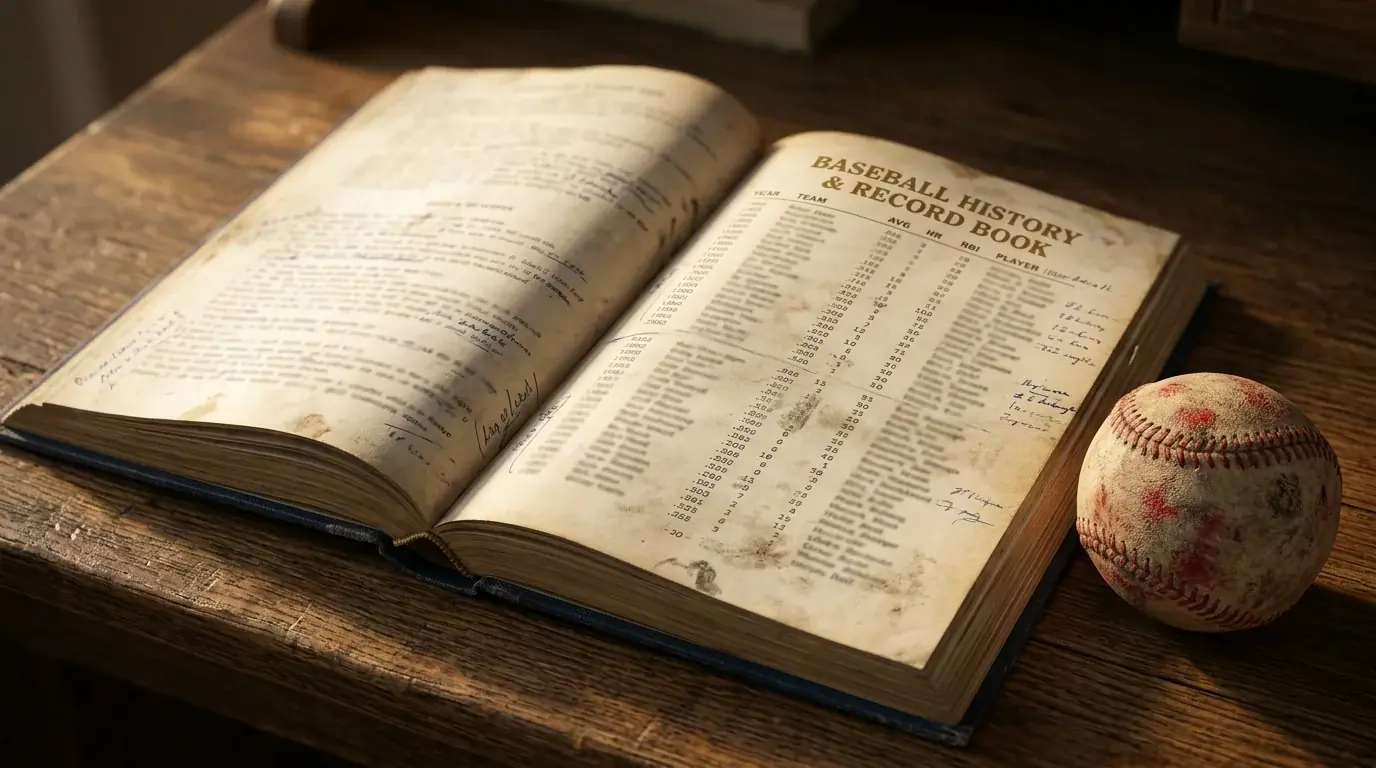 Историческа книга със записи за бейзбол